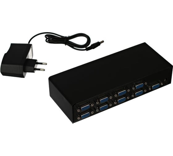 Разветвитель VCOM VGA 1-8-port VGA 15M - 8 VGA 15F, блок питания VDS8017