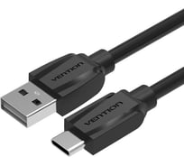 Кабель Vention USB Type C M/USB 2.0 AM Black Edition - 0,5 м. VAS-A46-B050