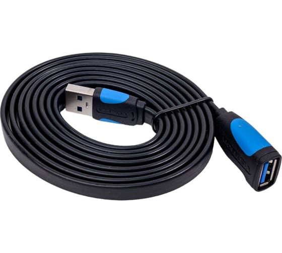 Кабель-удлинитель Vention USB 3.0 AM/AF - 1,5м плоский VAS-A13-B150