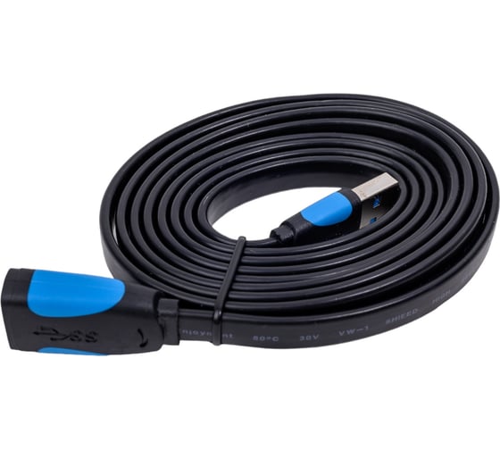 Кабель-удлинитель Vention USB 3.0 AM/AF - 1,5м плоский VAS-A13-B150