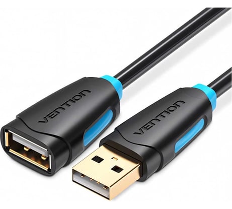 Кабель-удлинитель Vention USB 2.0 AM/AF - 2м, чёрный CBCBH