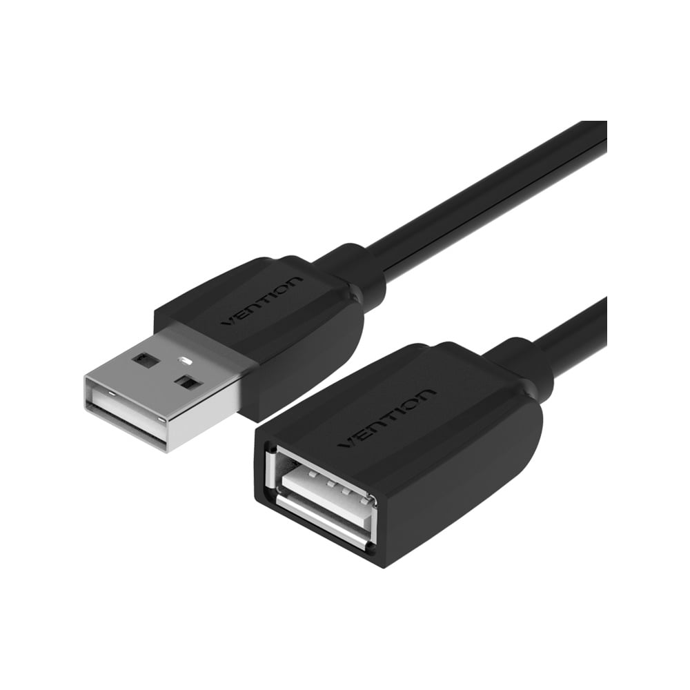 Кабель-удлинитель Vention USB 2.0 am/af - 0,5м Black Edition