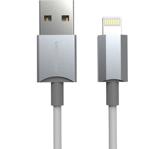 Кабель Vention USB 2.0 AM/Lightning 8M для iPad/iPhone, серебристый VAI-C02-W100 1