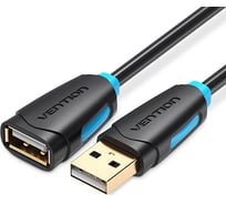 Кабель-удлинитель Vention USB 2.0 AM/AF - 3м, чёрный CBCBI