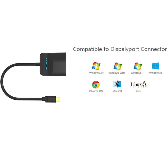 Адаптер-переходник Vention mini DisplayPort 20M; HDMI F, чёрный HBCBB