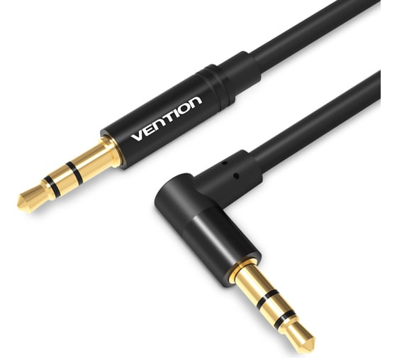 Аудио кабель Vention Jack 3,5 mm M/Jack 3,5 mm M угол 90 - 1м, черный BAKBF-T