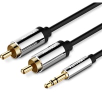 Аудио кабель Vention Jack 3,5 mm M/2RCA M - 1,5м, черный P550AC150-S