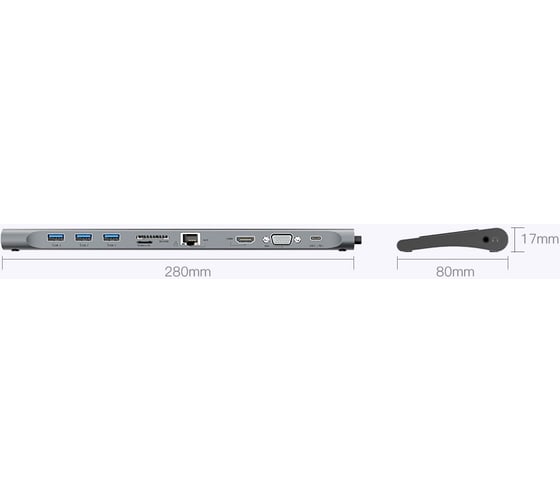 Мультифункциональная док-станция Vention USB Type C 10 в 1 CMCHB