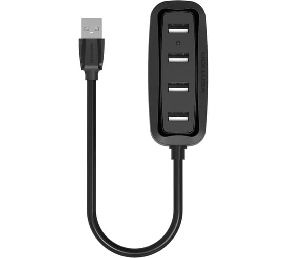 Концентратор Vention USB 2.0 на 4 порта, черный VAS-J43-B015