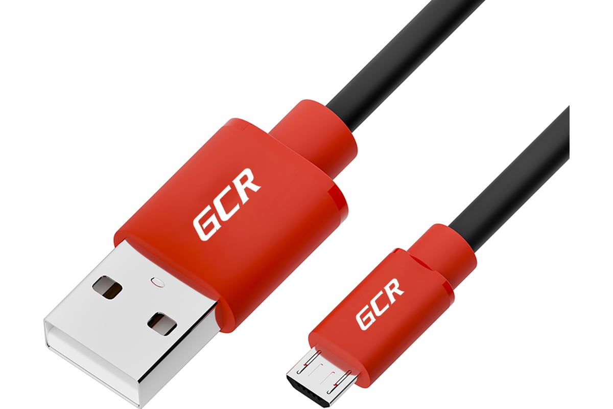 Кабель для зарядки телефона GCR microUSB, 3.0m, черный с красным  UA6MCB1-BB2S-3.0m - выгодная цена, отзывы, характеристики, фото - купить в  Москве и РФ