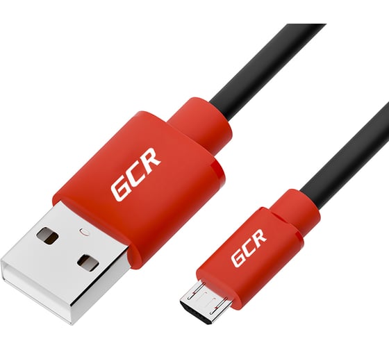 Кабель для зарядки телефона GCR microUSB, 3.0m, черный с красным UA6MCB1-BB2S-3.0m