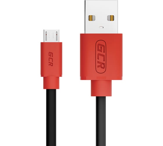 Кабель для зарядки телефона GCR microUSB, 3.0m, черный с красным UA6MCB1-BB2S-3.0m