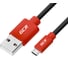 Кабель для зарядки телефона GCR microUSB, 3.0m, черный с красным UA6MCB1-BB2S-3.0m 1