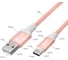 Кабель TypeC GCR 1.0m быстрая зарядка, розовый нейлон, AL корпус розовый, белый ПВХ 28-24 AWG VIV52I509 4