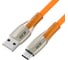 Кабель TypeC GCR QC 1.0m LED быстрая зарядка оранжевый TPE 28-22 AWG VIV52I521 1