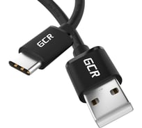 Кабель TypeC GCR 1.0m быстрая зарядка, черный TPE, черные коннекторы VIV52I726