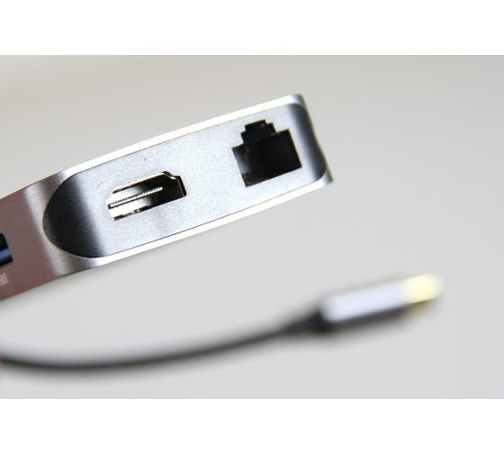 Кабель-адаптер VCOM USB3.1 Type-C/M-HDMI,RJ45,4*USB3.0,SD,TF,PD charging, Aluminum Shell, CU431M