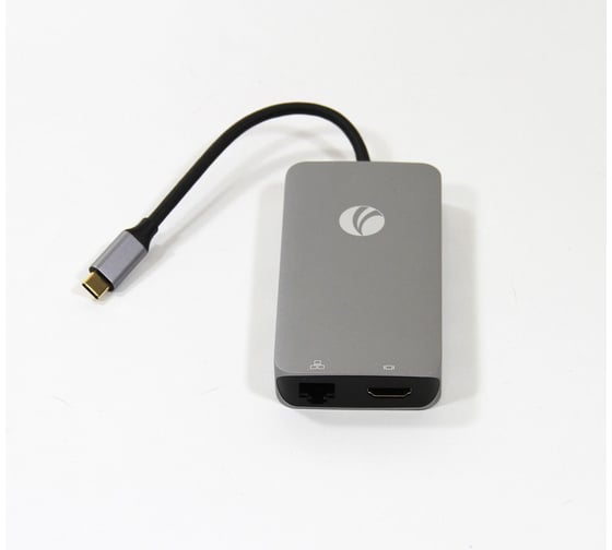 Кабель-адаптер VCOM USB3.1 Type-C/M-HDMI,RJ45,4*USB3.0,SD,TF,PD charging, Aluminum Shell, CU431M