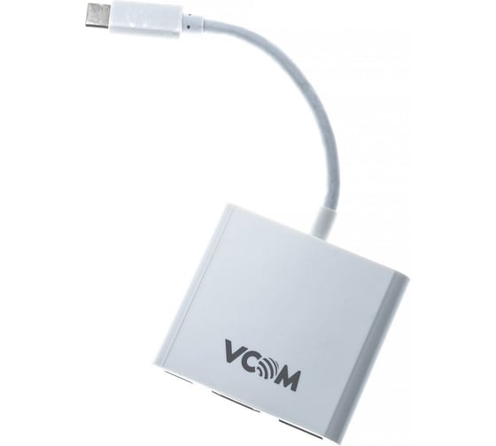 Кабель-адаптер VCOM USB3.1 Type-C/M - HDMI-F+USB3.0-F+TypeC-F with PD, 0,15m CU427
