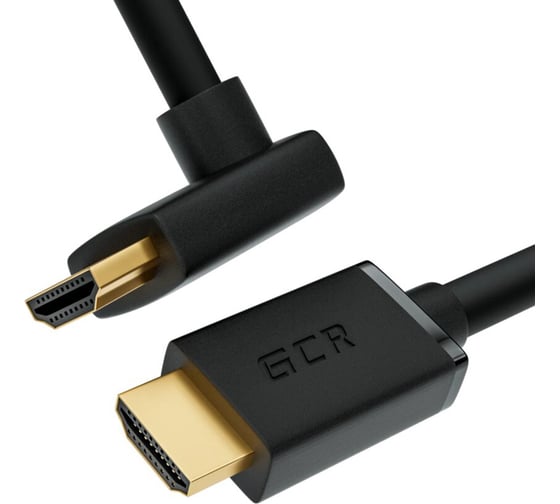Кабель HDMI 2.0 GCR 1.0m M/M верхний угол, черный VIV52I318 1