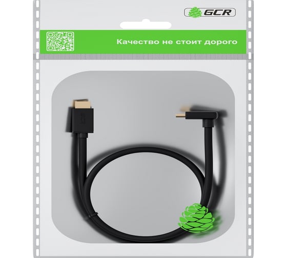 Кабель HDMI 2.0 GCR 2.0m M/M верхний угол, черный VIV52I319