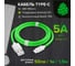 Кабель TypeC GCR 1.5m быстрая зарядка зеленый TPE, белые коннекторы VIV52I495 5