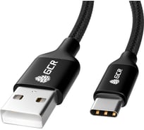 Кабель TypeC GCR 0.5m быстрая зарядка, черный нейлон, AL корпус черный, черный ПВХ 28-24 AWG VIV52I510