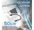 Кабель TypeC GCR 0.5m быстрая зарядка, черный нейлон, AL корпус черный, черный ПВХ 28-24 AWG VIV52I510 3