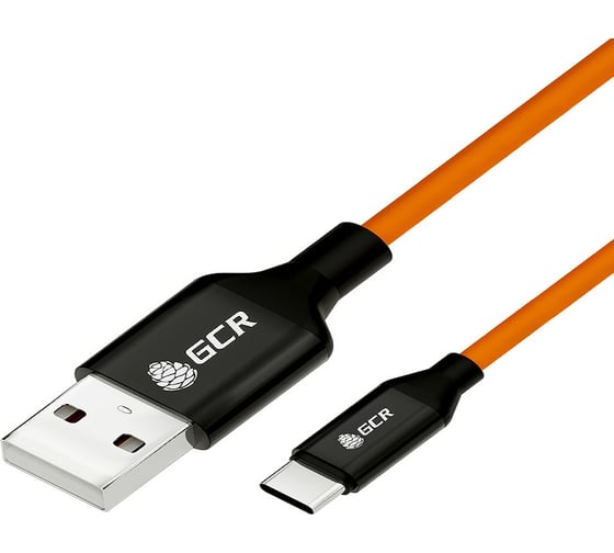 Кабель TypeC GCR 2.0m оранжевый, AL корпус чёрный, 22AWG VIV51I749