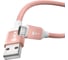 Кабель MicroUSB GCR 1.5m быстрая зарядка, розовый нейлон, AL корпус розовый, белый ПВХ, 28/24 AWG VIV52I474 1