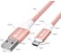 Кабель MicroUSB GCR 1.5m быстрая зарядка, розовый нейлон, AL корпус розовый, белый ПВХ, 28/24 AWG VIV52I474 6