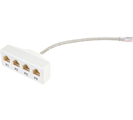 Разветвитель RJ-45 на 4 четырехпарных параллельных порта RJ-45 TWT-Y-1P4