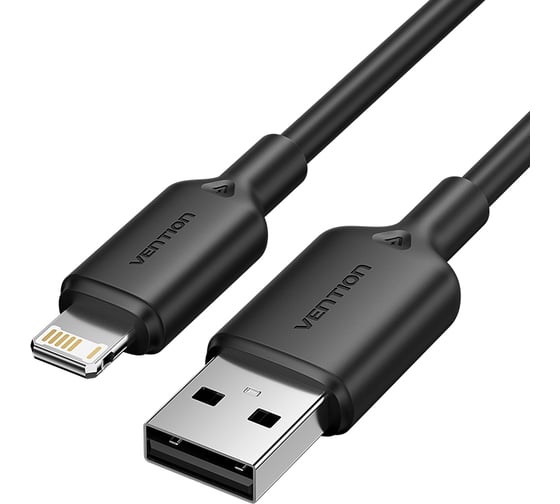 Кабель VENTION USB 2.0 AM/Lightning 8M для iPad/iPhone 2.4A Черный LAMBF 1