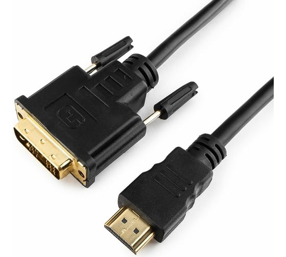 Кабель Cablexpert HDMI-DVI 19M/19M 4.5м single link медь, позол.разъемы, экран, черный CC-HDMI-DVI-15