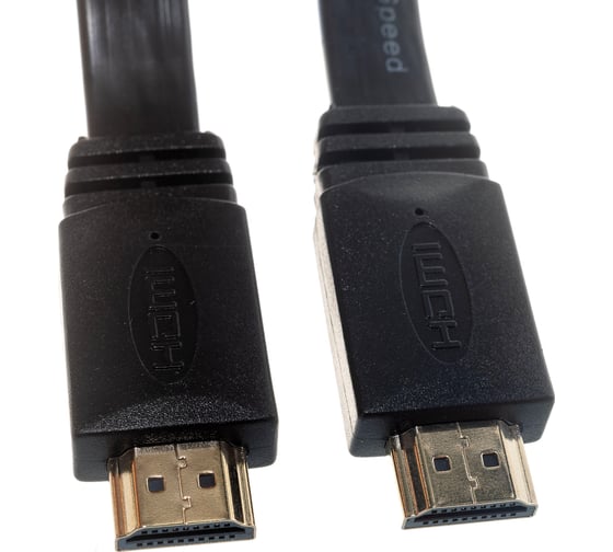 Кабель Cablexpert HDMI 1м v2.0 19M/19M медь, позол.разъемы, экран, плоский кабель черный CC-HDMI4F-1M