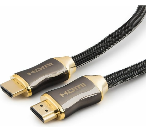 Кабель Cablexpert HDMI 19M/19M, v2.0, медь, серия Platinum, позол.контакты, оплетка, 4.5м, черный, блистер, CC-P-HDMI03-4.5M