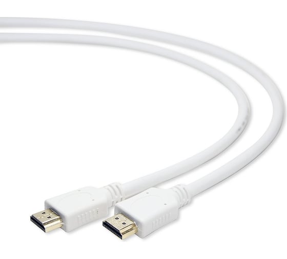 Кабель Cablexpert HDMI 1м v2.0 19M/19M медь, белый позол. разъемы экран пакет CC-HDMI4-W-1M