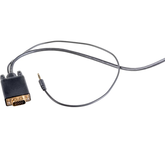 Кабель Cablexpert HDMI-VGA 19M/15M + 3.5Jack 1.8м черный медь, позол.разъемы пакет A-HDMI-VGA-03-6