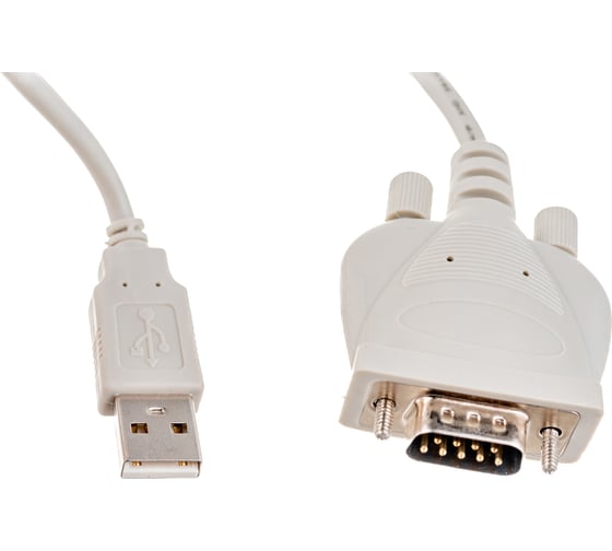 Конвертер Cablexpert COM - USB порт AM/ DB9M, чип CH343, Pro, 1.8м, белый, пакет UAS111
