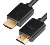 Кабель HDMI 1.4 GCR 1.0m 30-30 AWG чёрный, позолоченные контакты VIVHMI410-1.0m