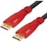 Кабель HDMI 2.0 GCR 1.0m красные коннекторы 28-28 AWG 3 X экран VIVHMI3012-1.0m 1