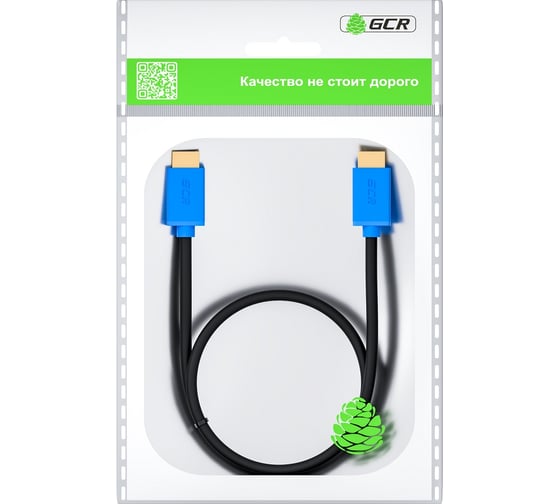 Кабель HDMI 2.0 GCR 0.3m синие коннекторы 28-28 AWG VIVHMI431-0.3m