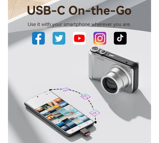Картридер VENTION OTG USB 2.0 CM / MicroSD - Серый CLMH0
