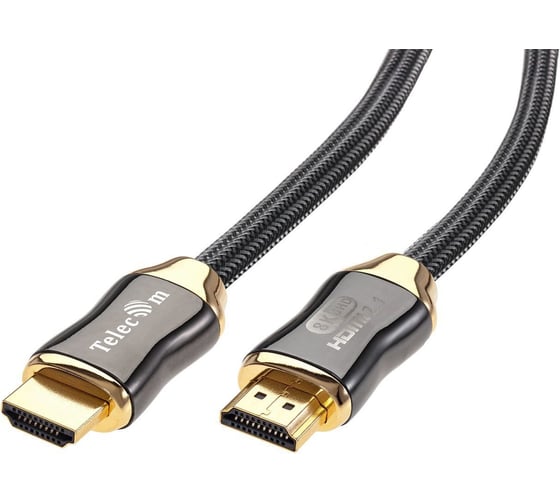 Кабель Telecom, HDMI 19M/M, ver. 2.1, 8K 60 Hz 0.5m, металлические разъемы, нейлоновая оплетка TCG300-0.5M