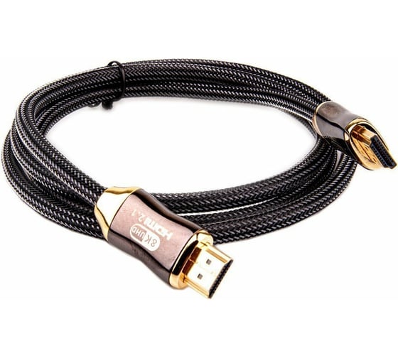 Кабель Telecom, HDMI 19M/M, ver. 2.1, 8K 60 Hz 1.5m металлические разъемы, нейлоновая оплетка TCG300-1.5M 1