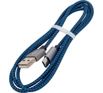 Кабель PERFEO USB2.0 A вилка - USB Type-C вилка, черный-синий,1 м. U4903 30010760
