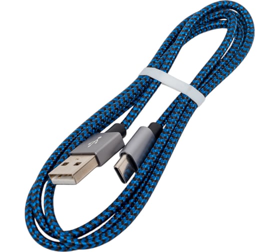 Кабель PERFEO USB2.0 A вилка - USB Type-C вилка, черный-синий,1 м. U4903 30010760