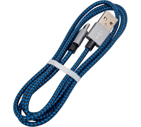 Кабель PERFEO USB2.0 A вилка - USB Type-C вилка, черный-синий,1 м. U4903 30010760