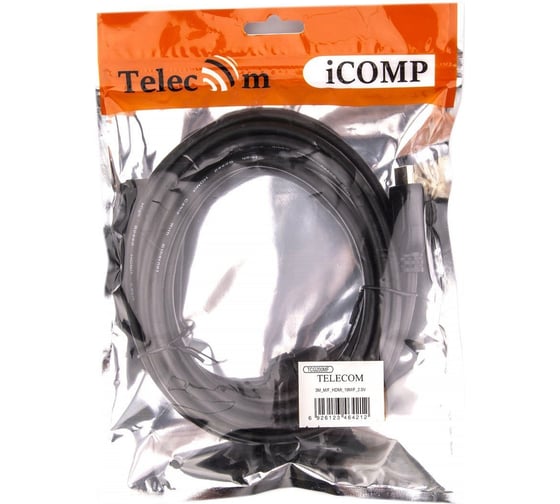Удлинительный кабель Telecom, HDMI-19M---HDMI-19F ver 2.0, 3m TCG-200MF-3M
