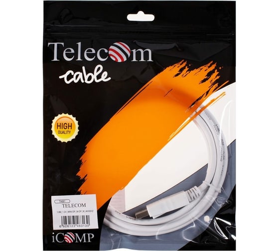Кабель Telecom, Mini DP M -- DP M 4K*60Hz 1.2V 1,8м TA681-1.8M
